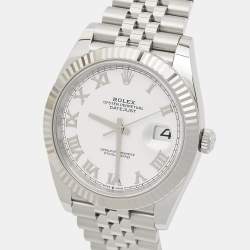 Rolex White 18K White Gold Oystersteel Datejust M126334-0023 Men's Wristwatch 41 mm