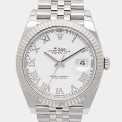 Rolex White 18K White Gold Oystersteel Datejust M126334-0023 Men's Wristwatch 41 mm