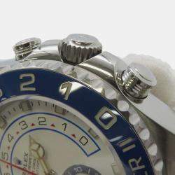 Rolex White Stainless Steel Yacht-Master 116680 Automatic Men's Wristwatch 44 mm