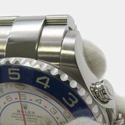 Rolex White Stainless Steel Yacht-Master 116680 Automatic Men's Wristwatch 44 mm