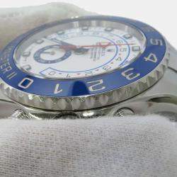 Rolex White Stainless Steel Yacht-Master II 116680 Automatic Men's Wristwatch 44 mm