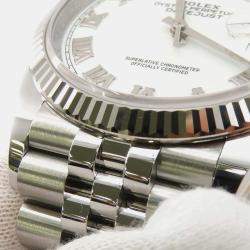 Rolex White 18k White Gold Stainless Steel Datejust  Automatic Men's Wristwatch 36 mm