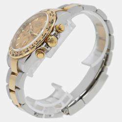 Rolex Champagne 18k Yellow Gold Stainless Steel Cosmograph Daytona Automatic Men's Wristwatch 40 mm