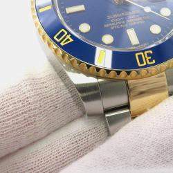 Rolex Blue 18k Yellow Gold Stainless Steel Submariner 116613LB Automatic Men's Wristwatch 40 mm