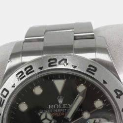 Rolex Black Stainless Steel Explorer II 216570 Automatic Men's Wristwatch 42 mm 