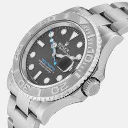 Rolex Yachtmaster Rhodium Dial Steel Platinum Mens Watch 116622  