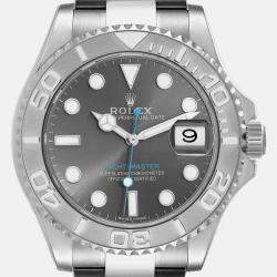 Rolex Yachtmaster Rhodium Dial Steel Platinum Mens Watch 116622  