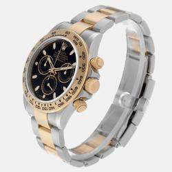 Rolex Daytona Steel Yellow Gold Black Dial Mens Watch 116503 