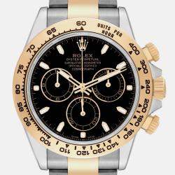 Rolex Daytona Steel Yellow Gold Black Dial Mens Watch 116503 