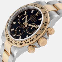 Rolex Daytona Steel Yellow Gold Black Dial Mens Watch 116503 