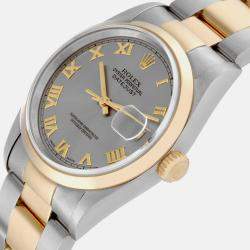 Rolex Datejust Steel Yellow Gold Slate Dial Men's Watch 116203 36 mm