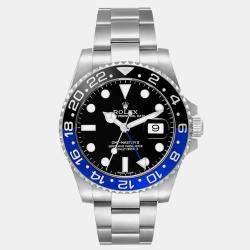 Rolex GMT Master II Black Blue Batman Bezel Steel Mens Watch 116710