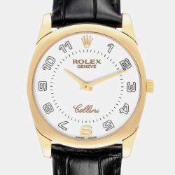 Rolex Cellini Danaos Yellow Gold White Dial Mens Watch 4233