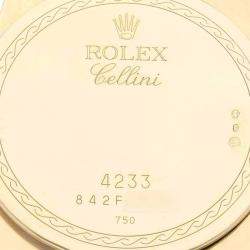 Rolex Cellini Danaos Yellow Gold White Dial Mens Watch 4233