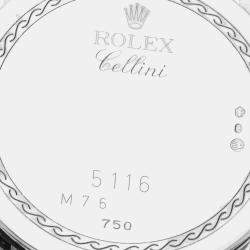 Rolex Cellini Classic Mother of Pearl Dial White Gold Men's Watch 5116 31.8 mm