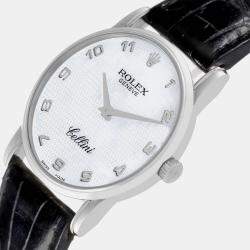 Rolex Cellini Classic Mother of Pearl Dial White Gold Men's Watch 5116 31.8 mm