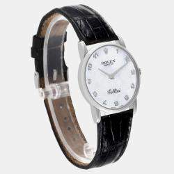 Rolex Cellini Classic Mother of Pearl Dial White Gold Men's Watch 5116 31.8 mm