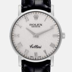 Rolex Ivory 18k White Gold Cellini Classic 5115 Manual Winding  Men's Wristwatch 32 mm