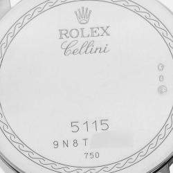 Rolex Ivory 18k White Gold Cellini Classic 5115 Manual Winding  Men's Wristwatch 32 mm