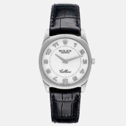 Rolex Cellini Danaos White Gold Black Strap Men's Watch 34.0 mm