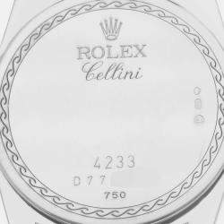 Rolex Cellini Danaos White Gold Black Strap Men's Watch 34.0 mm