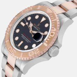 Rolex Yachtmaster Rose Gold Steel Black Dial Men's Watch 116621 40 mm