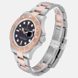 Rolex Yachtmaster Rose Gold Steel Black Dial Men's Watch 116621 40 mm