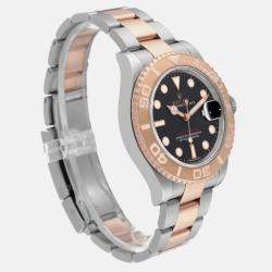 Rolex Yachtmaster Rose Gold Steel Black Dial Men's Watch 116621 40 mm