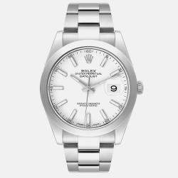 Rolex Datejust 41 White Dial Stainless Steel Mens Watch 126300