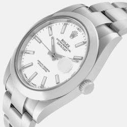 Rolex Datejust 41 White Dial Stainless Steel Mens Watch 126300