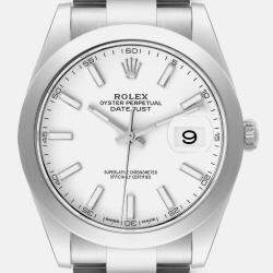 Rolex Datejust 41 White Dial Stainless Steel Mens Watch 126300