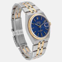 Rolex Oysterquartz Datejust Steel Yellow Gold Blue Dial Mens Watch 17013