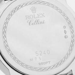 Rolex Cellini Cellinium Platinum Mother of Pearl Dial Mens Watch 5240