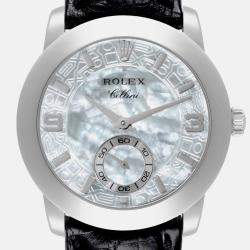 Rolex Cellini Cellinium Platinum Mother of Pearl Dial Mens Watch 5240