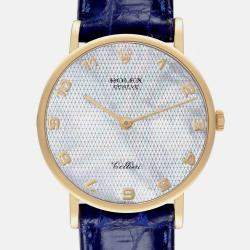 Rolex Cellini Classic Yellow Gold Mother Of Pearl Mens Watch 5112