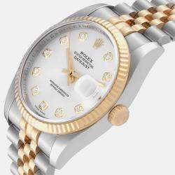 Rolex Datejust Steel Yellow Gold Silver Diamond Dial Men's Watch 116233 36 mm