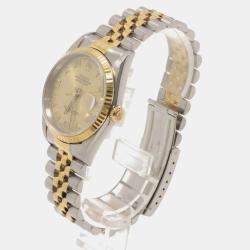 Rolex Champagne 18k Yellow Gold Stainless Steel Datejust 16233 Automatic Men's Wristwatch 36 mm