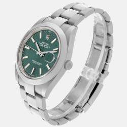 Rolex Datejust Mint Green Dial Steel Men's Watch 41.0 mm