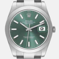 Rolex Datejust Mint Green Dial Steel Men's Watch 41.0 mm