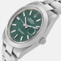 Rolex Datejust Mint Green Dial Steel Men's Watch 41.0 mm