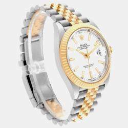 Rolex Datejust 41 Steel Yellow Gold White Dial Mens Watch 126333