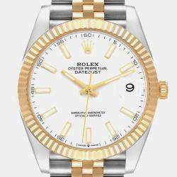 Rolex Datejust 41 Steel Yellow Gold White Dial Mens Watch 126333