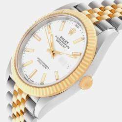 Rolex Datejust 41 Steel Yellow Gold White Dial Mens Watch 126333