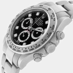 Rolex Cosmograph Daytona 18K White Gold Diamond Mens Watch 116509 