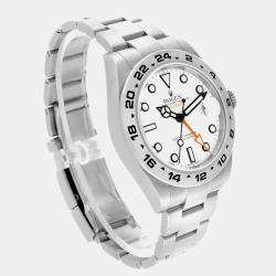 Rolex Explorer II White Dial Orange Hand Steel Mens Watch 216570  