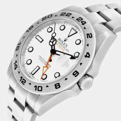 Rolex Explorer II White Dial Orange Hand Steel Mens Watch 216570  