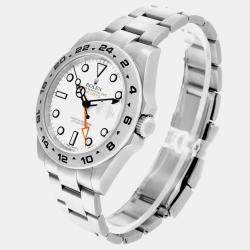 Rolex Explorer II White Dial Orange Hand Steel Mens Watch 216570  