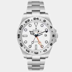 Rolex Explorer II White Dial Orange Hand Steel Mens Watch 216570  