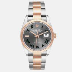 Rolex Datejust 36 Wimbledon Dial Steel Rose Gold Mens Watch 126231