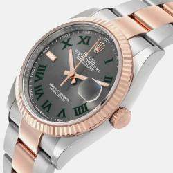 Rolex Datejust 36 Wimbledon Dial Steel Rose Gold Mens Watch 126231